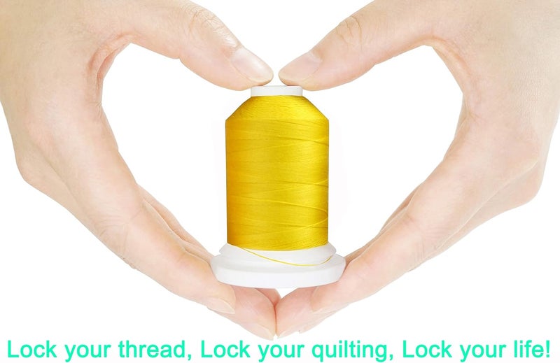 New brothread - 18 Options - Multi-Purpose 100% Mercerized Cotton Threads 50S/3 600M(660Y) Each Spool for Quilting, Serger, Sewing and Embroidery - 12 Bright Colors - Image 4